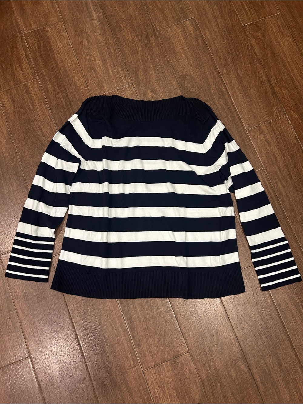 Tommy Hilfiger Navy & White Lightweight Boatneck Sweater